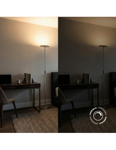 Lámpara de pie LED Dimerizable Ø300x10mm 30W CCT 1800mm