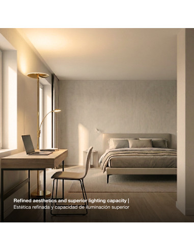 Lámpara de Pie LED con Luz de Lectura Dimerizable Ø290x30mm 25W Blanco Cálido 3000K 1800mm