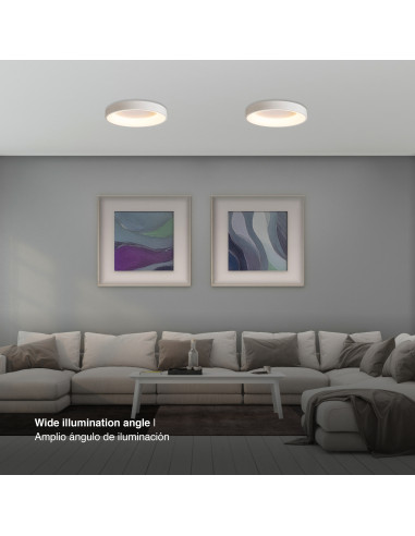 Panel LED Smart Redondo Blanco 38x38x9cm 32W 140mA CCT, de Aplicar