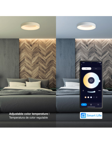 Panel LED Smart Redondo Blanco 38x38x9cm 32W 140mA CCT, de Aplicar