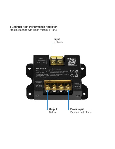 Amplificador de Alto Rendimiento 1 Canal 25A máx. 24V