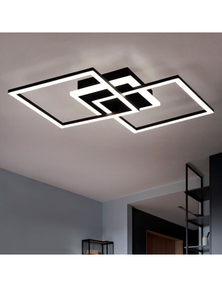 Plafón metal negro con difusor acrílico SMD 25W 3000K venida