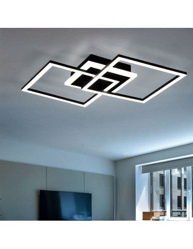 Plafón metal negro con difusor acrílico SMD 25W 3000K venida