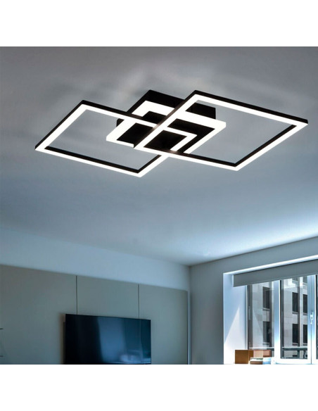 Plafón metal negro con difusor acrílico SMD 25W 3000K venida
