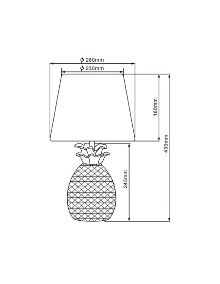 Lámpara de sobremesa cerámica para E27 pineapple