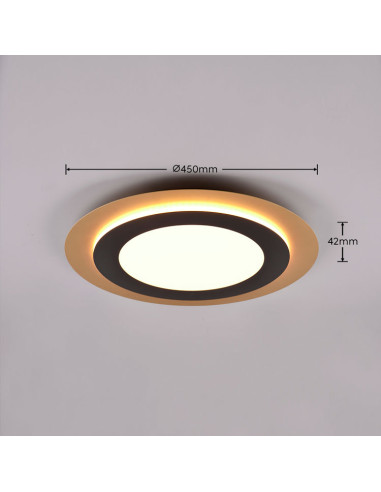 Plafón negro y oro SMD 42W 2700-6500K morgan
