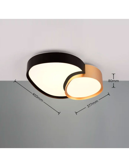 Plafón negro y oro SMD 21W 2700-6500K Rise