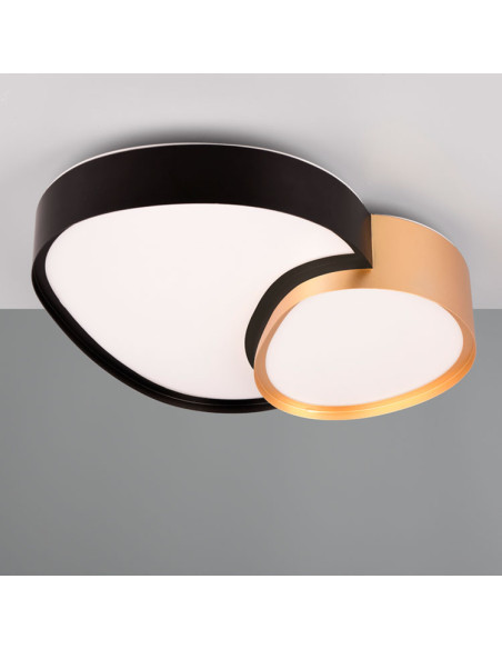Plafón negro y oro SMD 21W 2700-6500K Rise