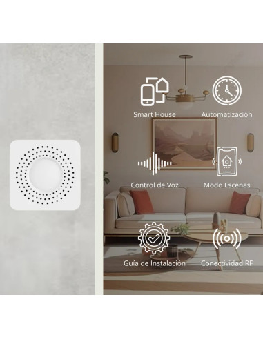 Mini Smart Switch WiFi+RF 2 Canales, 100-240Vac 50-60Hz 10A max 2.4GHz