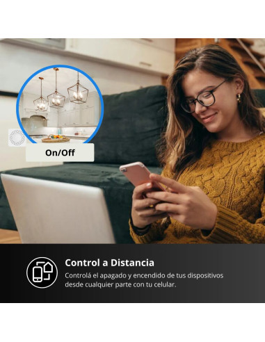 Mini Smart Switch WiFi+RF 2 Canales, 100-240Vac 50-60Hz 10A max 2.4GHz