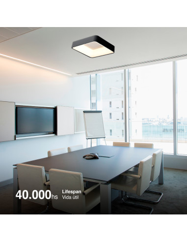 Panel LED Smart Cuadrado Negro 50x50x9cm 48W 210mA CCT, de Aplicar