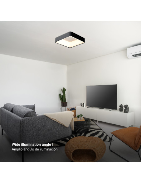 Panel LED Smart Cuadrado Negro 50x50x9cm 48W 210mA CCT, de Aplicar