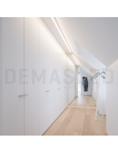 Perfil de Aluminio Curve 52x8mm Anodizado, Cover Opal Blanco x2m