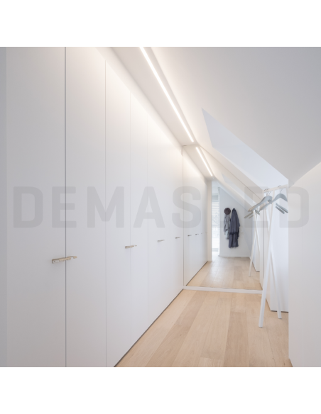 Perfil de Aluminio Curve 52x8mm Anodizado, Cover Opal Blanco x2m
